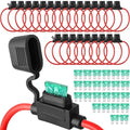 Shimeyao 48 Pcs Inline Fuse Holder Waterproof Automotive Replacement with ATC Blade Fuses for Car Truck Motorcycle Boat (12 Awg with 30 A)