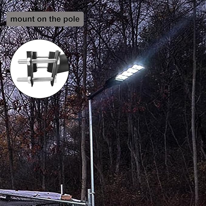 Light Pole Mount,20 Inch Length Solar Pole Mounting Bracket Extension Kit Wall Flag Black Metal Pipes Barn Light Fixture Antenna Adapter Outdoor Arm for LED Street Light (20 inches Black)