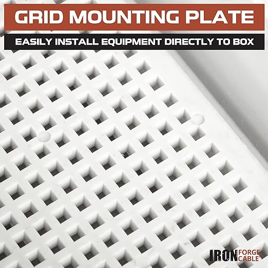 Iron Forge Cable Outdoor Junction Box with Mounting Plate & Complete Accessories - 11.6 x 7.6 x 5.6 in, Dustproof Waterproof Universal Hinged Enclosure Light Gray