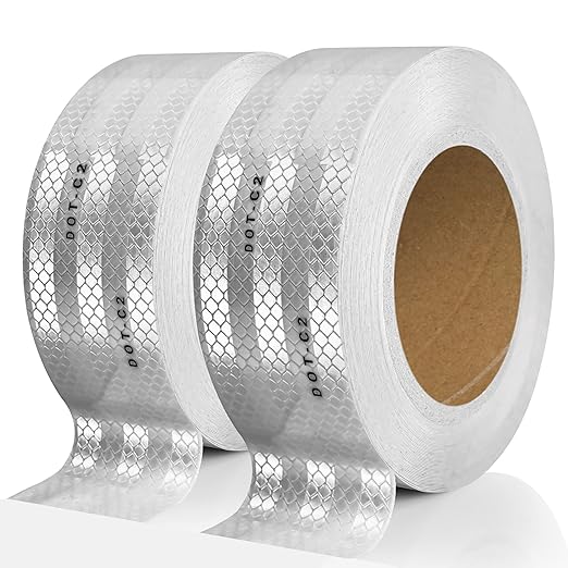 SEVEN SPARTA DOT-C2 Reflective Safety Tape 2 Inch x 200 Feet Silver Conspicuity Tape for Vehicles, Trailers, Boats, Signs (200 FT)