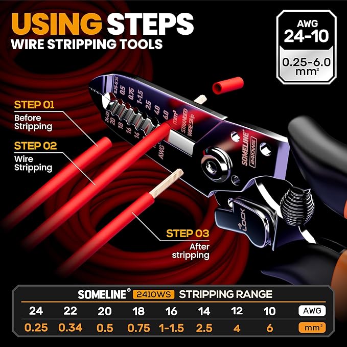 SOMELINE Wire Terminals Crimping Tool, with 45 Sizes Insulated Ratcheting Terminals Crimper Kit of AWG 22-10 Insulated Electrical Butt Bullet Spade Fork Ring Spade Splice Crimp Terminals