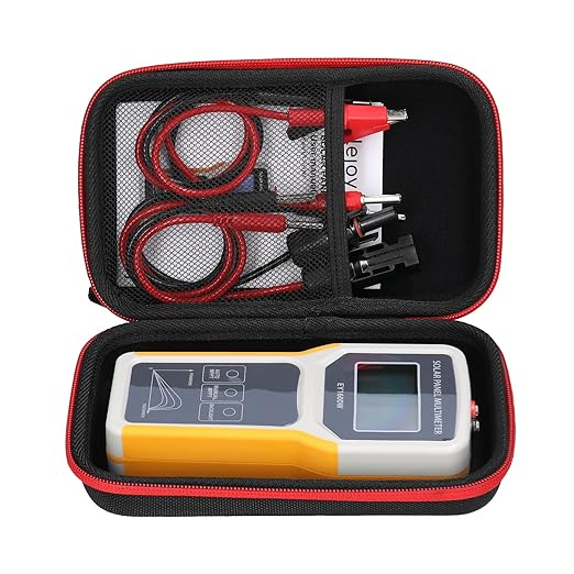 Solar DC/AC Power Meter Solar Panel Tester 1600W Photovoltaic Panel Multimeter MPPT Open Circuit Voltage Test Device Maximum Power Point Voltage Current Power Test Meter LCD Display with Backl