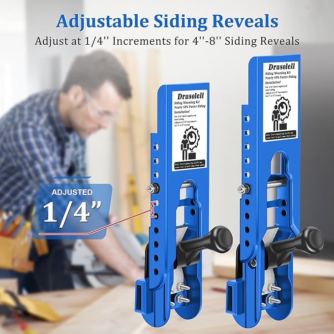 Siding Tools - Compatible with 5/16-Inch Fiber Cement & Lap Siding, Installation Kit with Adjustable Reveals (Blue)
