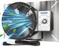 ALORAIR 720 CFM Stainless Steel Crawl Space Vent Fan - Air Out Ventilation Fan with Humidistat Dehumidistat, IP55 Rated Exhaust Fan with Isolation Mesh for Crawlspace Foundation Basements Garage Attic
