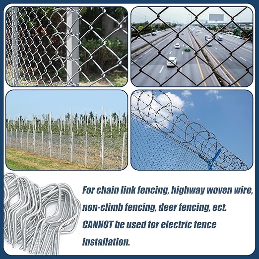 Hicarer 200 Pcs T Post Clips Metal Wire Fence Clips Galvanized Steel Tie Ez Twist Preformed Fencing Clip 11 Gauge Fence Ties Convenient Fast Installation Pre-Cut Fence Ties for T-Posts/u-Posts
