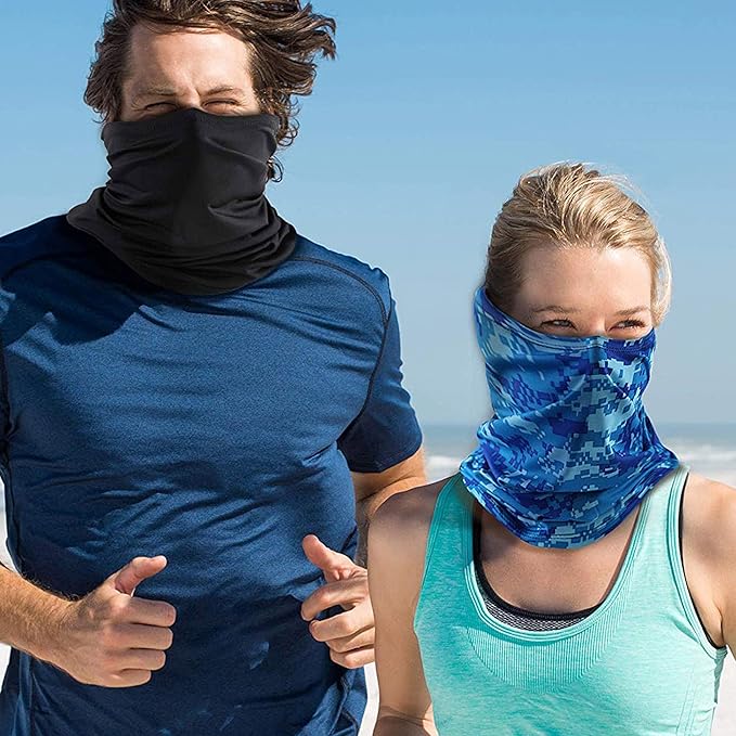 Geyoga Neck Gaiter Bandana Face Mask Summer UV Protection Cooling Breathable Face Mask Neck Scarf Balaclava for Men Women