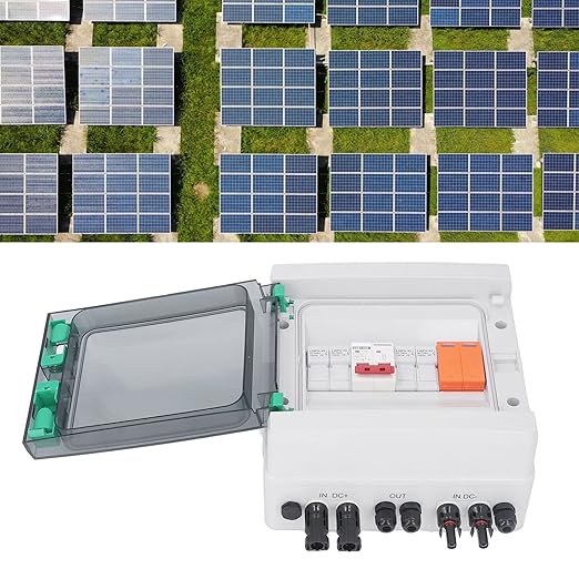 PV Combiner Box 2 String Solar Combiner Box with 15A 32A Circuit Breaker DC500V