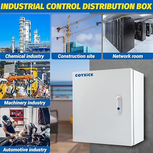 Electrical Box 12 x 12 x 8'' Steel Electrical Junction Box，NEMA 4X Steel Enclosure Box，Indoor&Outdoor Electrical Box Waterproof & Dustproof，Wall Mounted Universal，with Lock & Mounting Plate