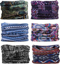 KINREE Neck Gaiter 6 Pack, Multifunctional Headwear UV Protection Breathable Headband Face Mask for Men Women Outdoor Sports