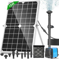Solar Pond Pump, 15W Solar Fountain Pump with 190GPH Flow & 4 Spray Styles, 16.5Ft Extendable Power Cord, Debris Barrier Bag for Outdoor Fountain, Ponds, Fish Tank, Waterfall, Garden Water Features