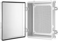 Junction Box, IP67 Waterproof Plastic Enclosure for Electrical Project, Hinged Grey Cover, Includes Mounting Plate and Wall Bracket (Transparent Cover, 16.1"x12.2"x7.1")