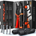 SOMELINE Solar Connector Crimping Tool Kit, 14-10 AWG Crimper for Solar Panel Cable Wire with 6 Pairs Solar Connectors and Spanners, Solar Installation Assembly Tools - Solar Panel Connectors