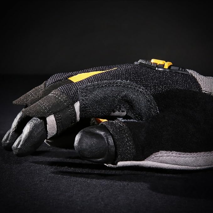 Ironclad Framer; Carpenter Work Gloves, Open Finger Dexterity, Performance Fit, Durable, Machine Washable, (1 Pair), FUG-06-XXL,Grey/Black