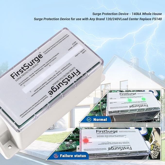 Surge Protection Device - 140kA Whole House Surge Protection Device for use with Any Brand 120/240V Load Center Replace FS140