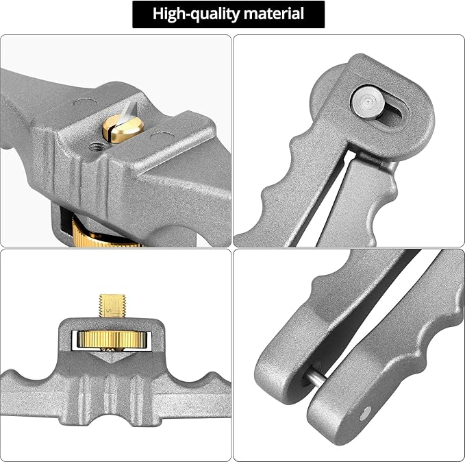 QWORK Armored Fiber Optic Cable Stripping Tool, Adjustable Depth, Ergonomic Design, Compatible with PVC, PE, and Steel Sheaths