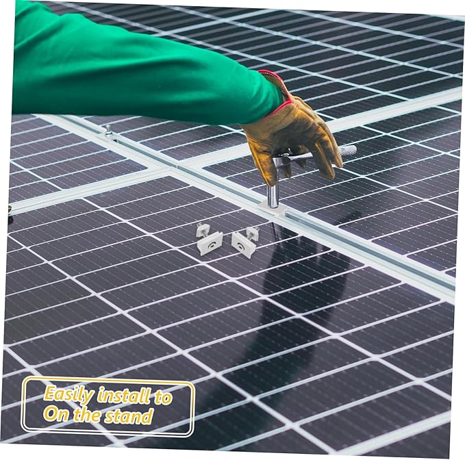 4pcs Solar Panel Mid Clamp Nuts Bolts Solar Mounting Brackets Shaped Mid Clips for Installations