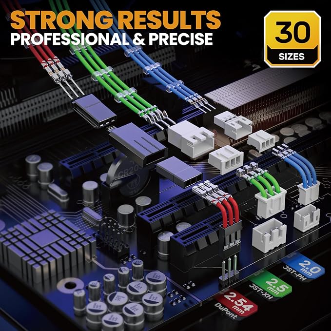 SOMELINE Crimp Tool Connector Kit, 30 Types, 32-20 AWG Crimper, JST-PH 2.0mm/XH 2.5mm/Du Pont 2.54mm Connector kit, Crimping Pliers for JST, Du pont, KF2510, Molex, TE Series