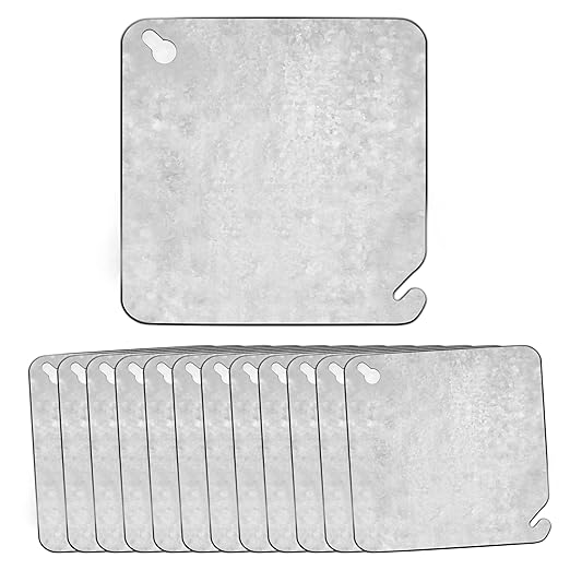 (Pack of 12) Airmont Products 4-11/16" Square Blank Metal Electrical Box Cover, .0625" Thick Galvanized Steel, Flat Square Junction Box Cover Plate with Keyhole & Slotted Mount, 4-11/16'' Blank Cover