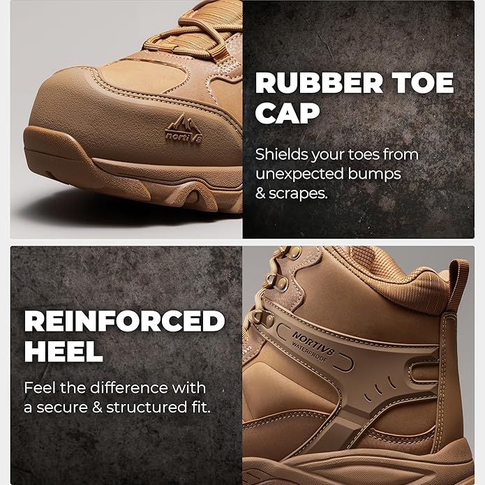 NORTIV 8 Waterproof Steel Toe Boots for Men Slip Resistant Safety Industrial Boots Paladin-Steel