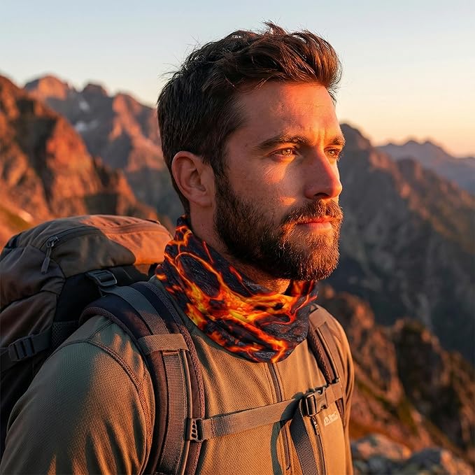 UPF 50 Sun Protection Neck Gaiter - 13-in-1 Multifunctional Face Cover for Hiking, Fishing, Cycling