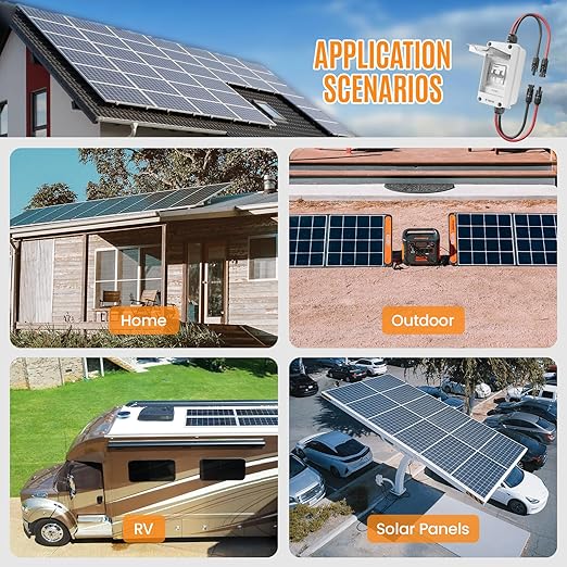 Solar Panel Disconnect Switch 1000V DC/AC 40A PV Disconnect Switch Outdoor Miniature Circuit Breaker IP65 More Space Quick Installation for Solar PV Array Homes Battery (1000V 40 Amp)