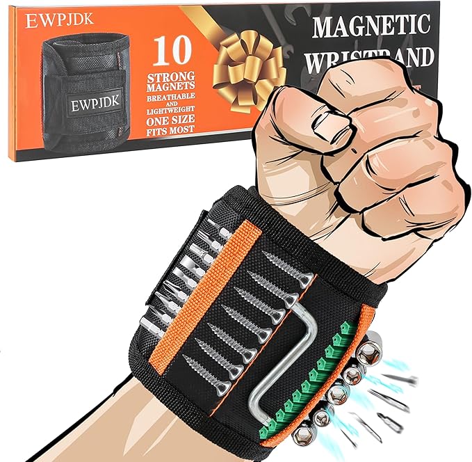Magnetic Wristband for Holding Screws, Drilling Bits, Nails, Stocking Stuffers Gifts for Men Father's Day Gift Christmas Gifts for Dad Birthday Gifts for Men Dad Gadget Gifts for Husband