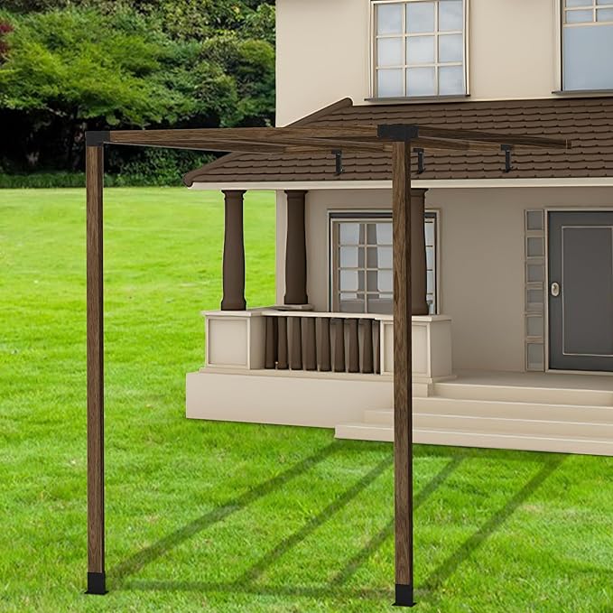 3Pcs Roof Riser Brackets Kit,Pergola Roof Riser Beam Bracket,Heavy Duty Pergola Brackets, ,Adjustable Saddle Roof Riser Post for Gazebo -Includes Screws