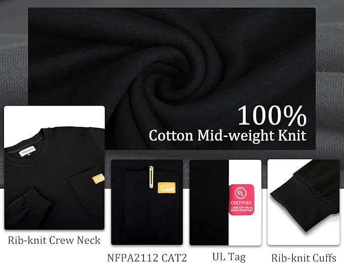Titicaca FR Shirts Flame Resistant T Shirts 100% Cotton Men's Pre-Washed Fire Retardant T-Shirts