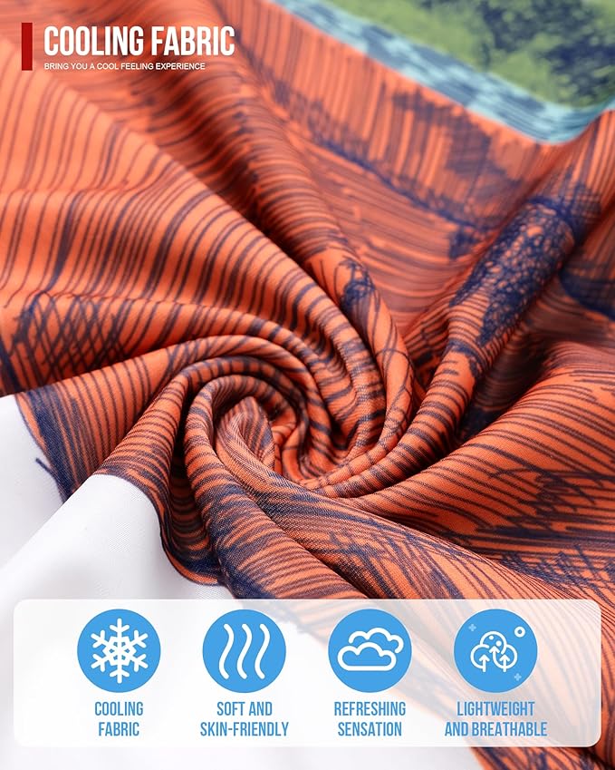 Neck Gaiter and Arm Sleeves Set, UPF 50+ Breathable Face Mask and Cooling Compression Sleeves