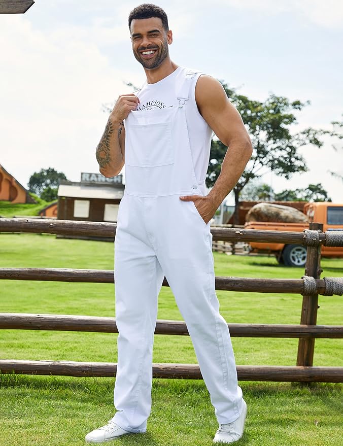 Overalls for Men Fashion Coveralls Work Utility Denim Women Bib Jumpsuit with Pockets