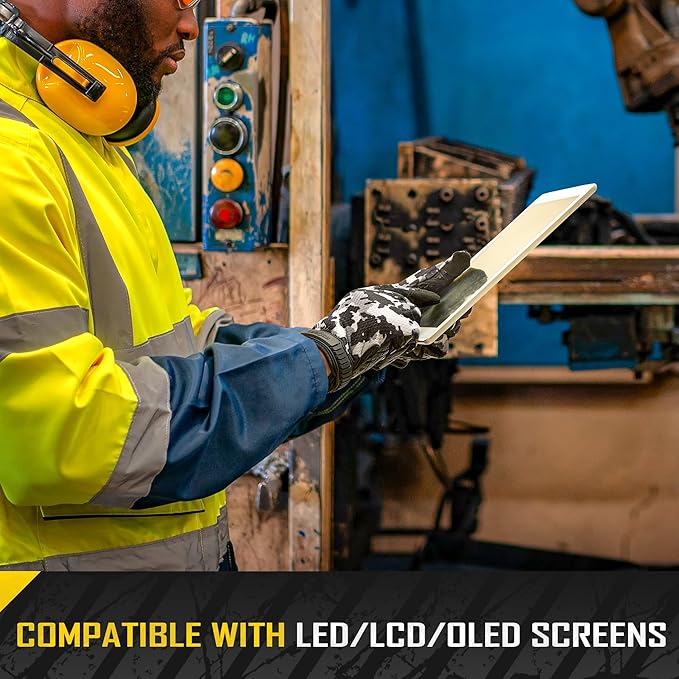 COOLJOB Mechanic Safety Work Gloves, Enhanced Anti-Slip Grip Tactical Gloves, Touchscreen, Breathable, Ultra-Soft, S-XL