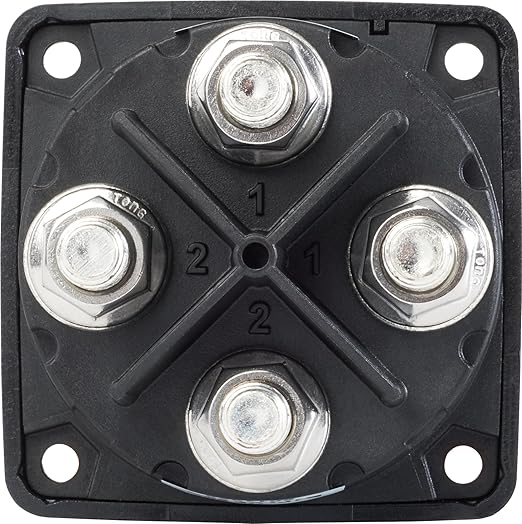 Blue Sea Systems Mini Dual Circuit Plus Battery Switch, Black, 6011200 m‑Series