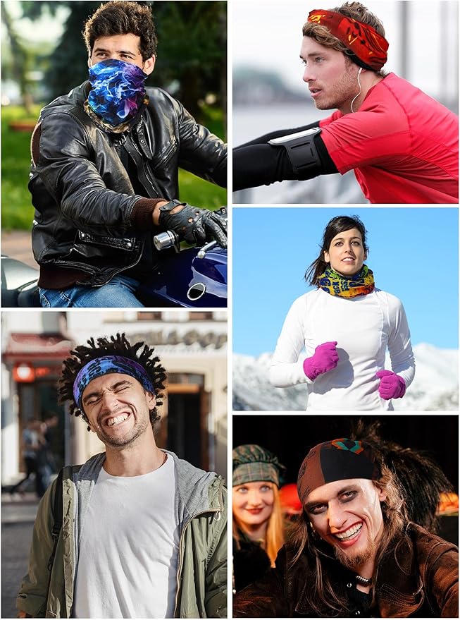 100 Pcs Bulk Neck Gaiters for Men Women Balaclava UV Face Mask Headband Face Covering Neck Tube Scarf Outdoor,100 Style