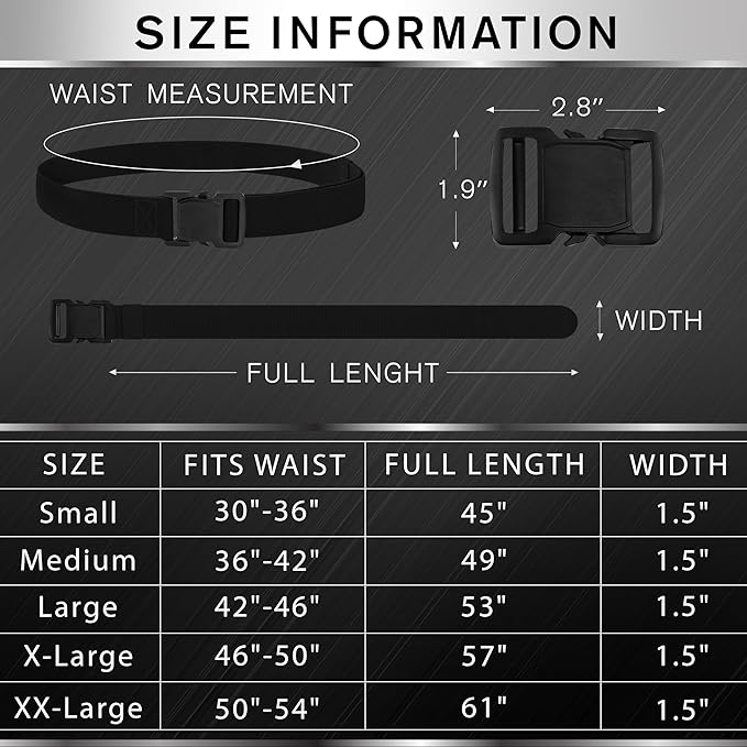 TECEUM Tactical Belt – Heavy-Duty & Quick Release – Military, Work, Rigger, Duty & Utility Belt for Men
