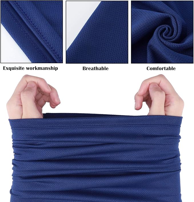 Geyoga 6 Pieces Summer UV Protection Cooling Neck Gaiter Face Clothing Neck Gaiter Mask Scarf Sunscreen Breathable Bandana