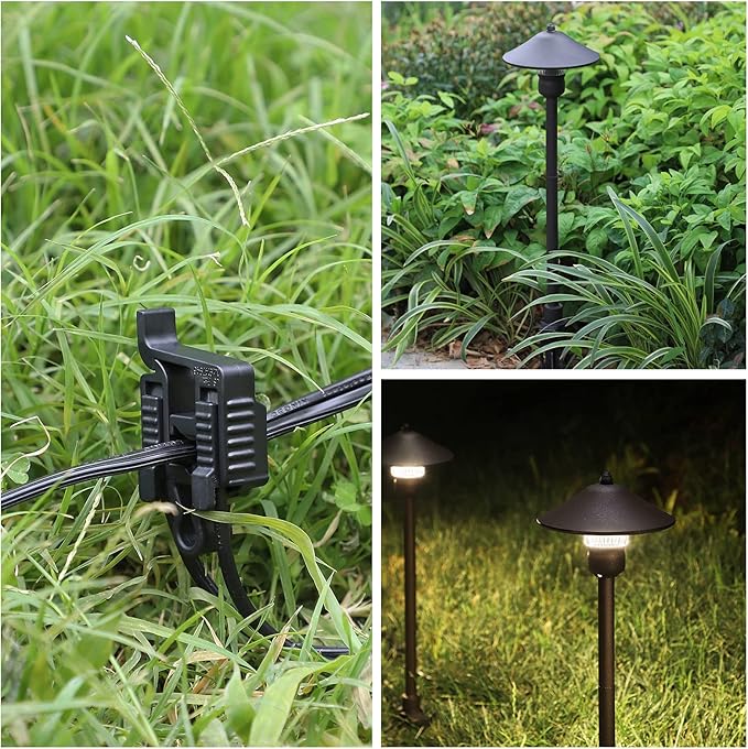 EDISHINE 10-Pack Low Voltage Wire Connector, Landscape Lighting Cable Connectors Waterproof for Landscape Lighting/Pathway Light/Spotlight, 10/12/14/16/18 Gauge Cables Compatible,UL Listed