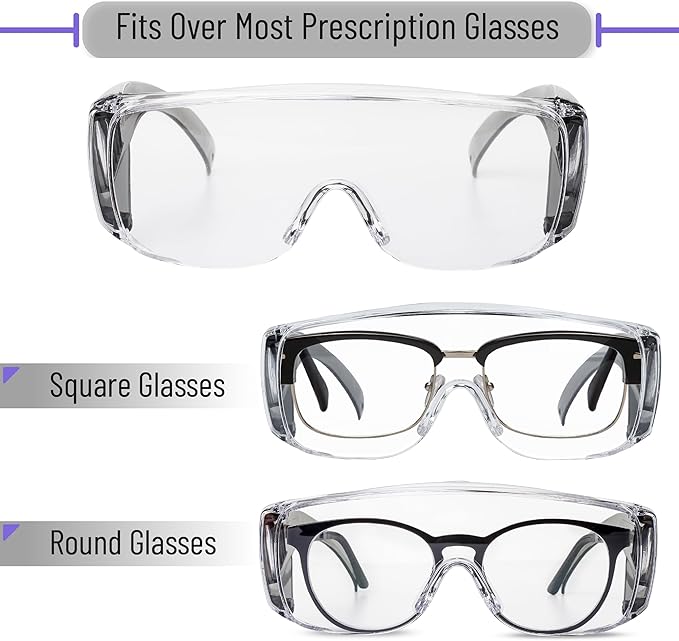 UNCO- Safety Goggles Over Glasses, Protective Goggles, Anti Fog, Work, Safety Glasses Over