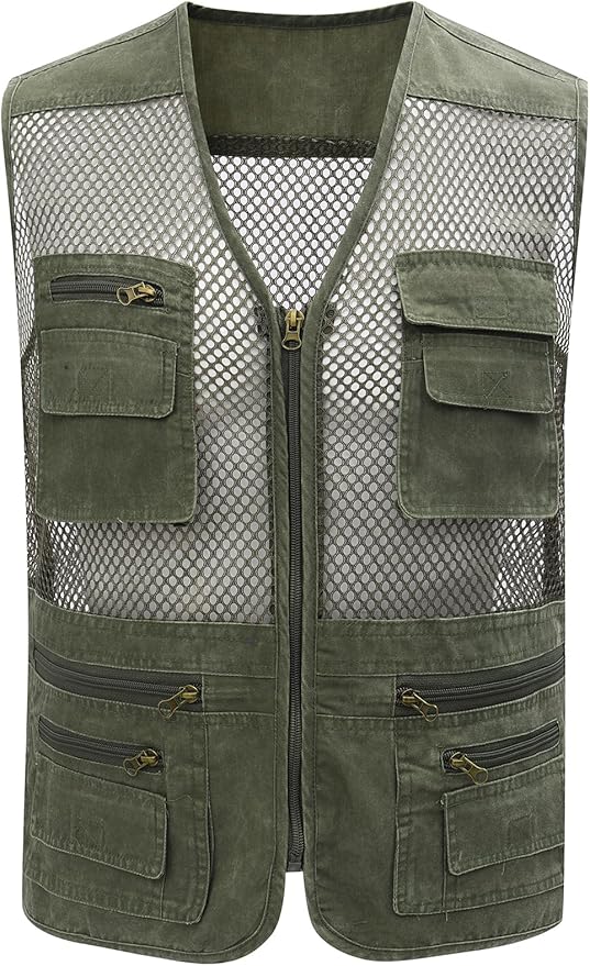 Gihuo Men's Fishing Safari Vest with Pockets for Summer Travel