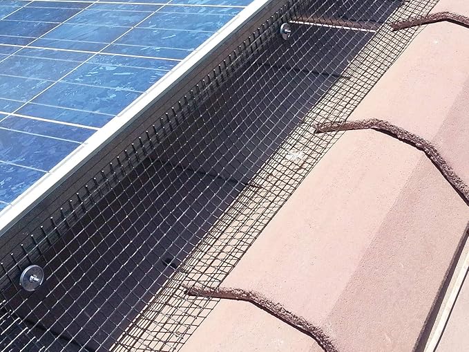 Bird Barrier Wire Mesh Screen for Solar Panel Protection 25’ X 8” X 1/2” Black PVC Coated, Protect Your Solar Panels - Fastener Clips Sold Separately