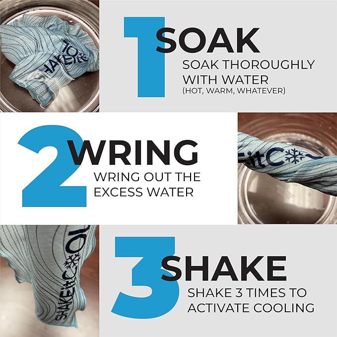 SHAKEitCOOL Large Cooling Shawl - Instant Heat Relief for Outdoor Events