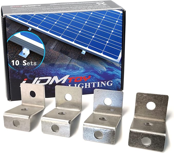 iJDMTOY 10 Sets (40pcs) Bulk Solar Panel Z Shape Mounting Brackets Compatible with RV Boat Off Grid and Household Flat Roof or Wall Mount
