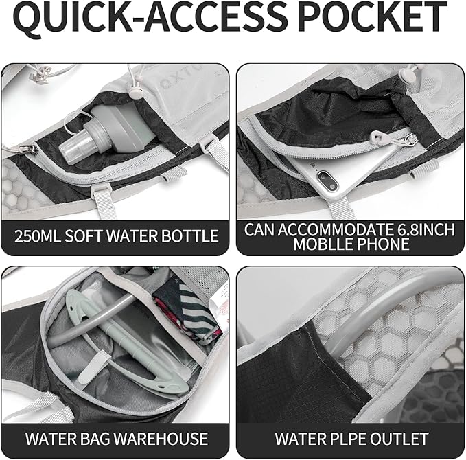 IX INOXTO Hydration Pack Backpack, Lightweight Water Backpack with 2L Hydration Bladder Daypack for Men Women,Running Hydration Vest for Trail Running Hiking Cycling Race Climbing