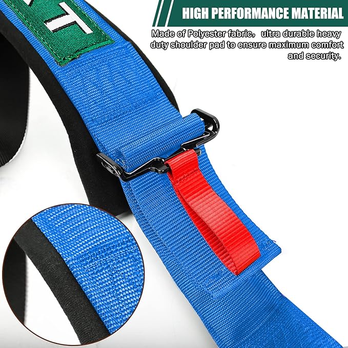 BESTZHEYU 5-Point Racing Harness Set SFI with Ultra Comfort Heavy Duty Shoulder Pads