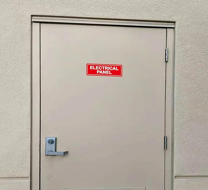 Electrical Panel Sign - Made from Premium Durable Acrylic Material, Super Strong Self-Adhesive, QuickInstallation, Perfect for Your Business and Home (9x3 Inches, Red)