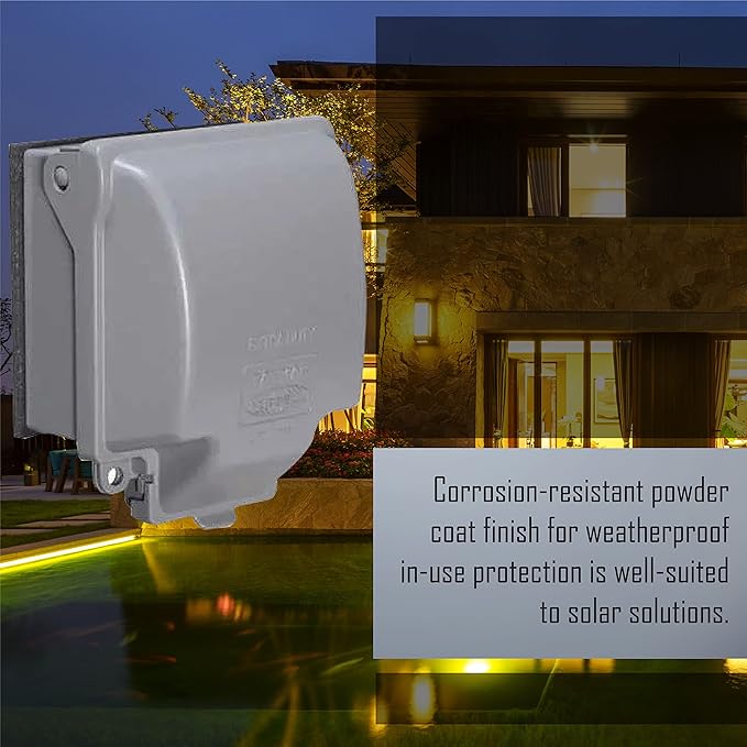 TayMac MX6200 RaynGuard Extra Duty Metal Weatherproof in-Use Cover, 2-Gang, Gray