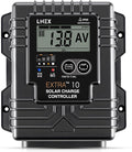 Solar Charge Controller Waterproof, 10A Solar Panel Regulator with Temp Sensor,Backlit LCD, 12V/24V PWM Solar Controller for LiFePO4,AGM, Gel, Flooded and Lithium Battery