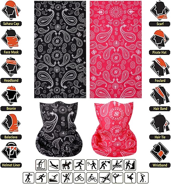 Neck Gaiter Masks Tube Scarf,Seamless Bandanas Buffs Gators,Ourdoor Face Mask Face Covering Multi Headwear