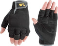 Wells Lamont Men's Fingerless Synthetic Leather Palm Work Gloves, Extra Large (847XL)
