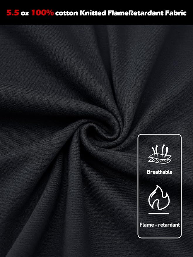 FR Shirts for Men 100% Cotton 5.5oz Lightweight NFPA2112/CAT2 Flame Resistant Shirts for Men Long Sleeve