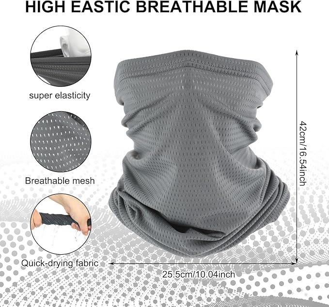Geyoga 2 Pack Cooling Neck Gaiter Summer Breathable Balaclava Face Mask with Mesh Holes UV Protection Sun Scarf for Men Women